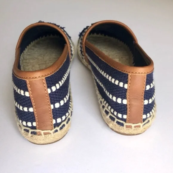 Tory Burch Shaw Espadrille Flats Size 6 Navy/white stripes - Picture 3 of 8